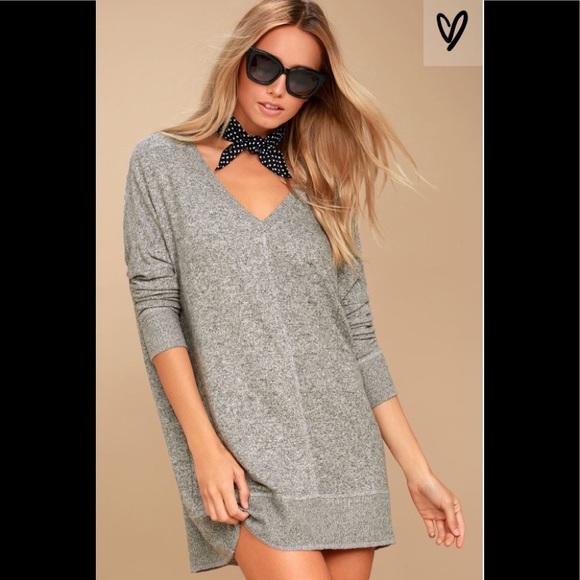 Lulus Dresses & Skirts - LuLu's Heather Gray Sweater Dress